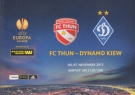 FC Thun - Dynamo Kiew, 7.11. 2013, UEFA Europa Leauge Group stage, Stadion Thun, Offizielles Programm